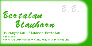 bertalan blauhorn business card